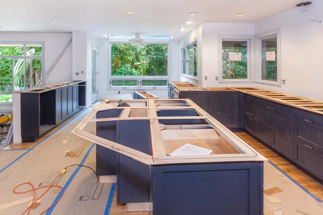 A kitchen being renovated.